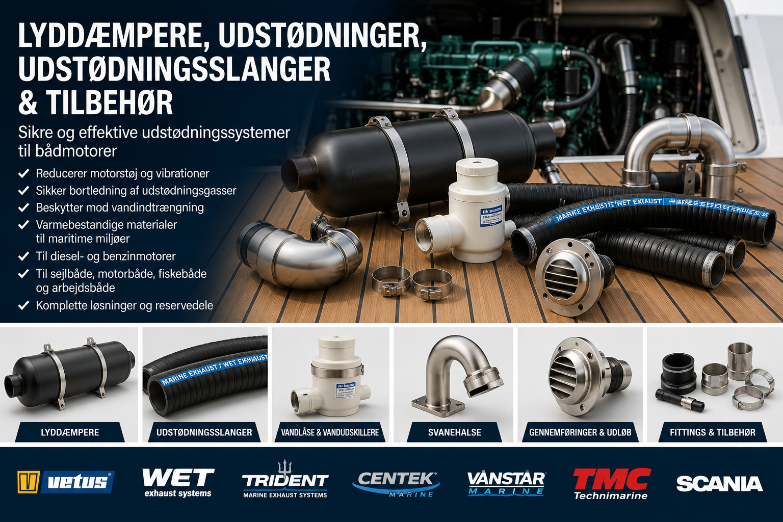 Udstødningssystemer, Lyddæmpere & Udstødningsslanger