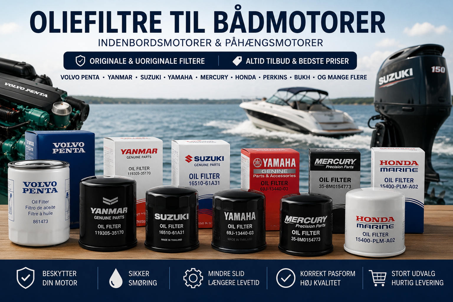 Oliefiltre til bådmotorer