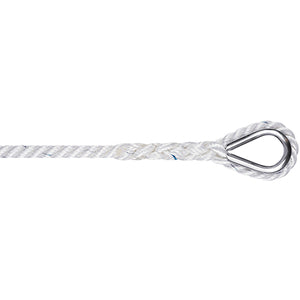 Liros Polyester 3-slået 10mm hvid 30m ankerline