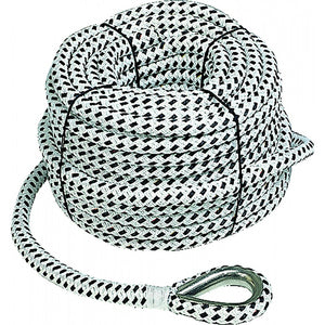 Liros Porto 12mm weiß-schwarz 30m Ankerleine