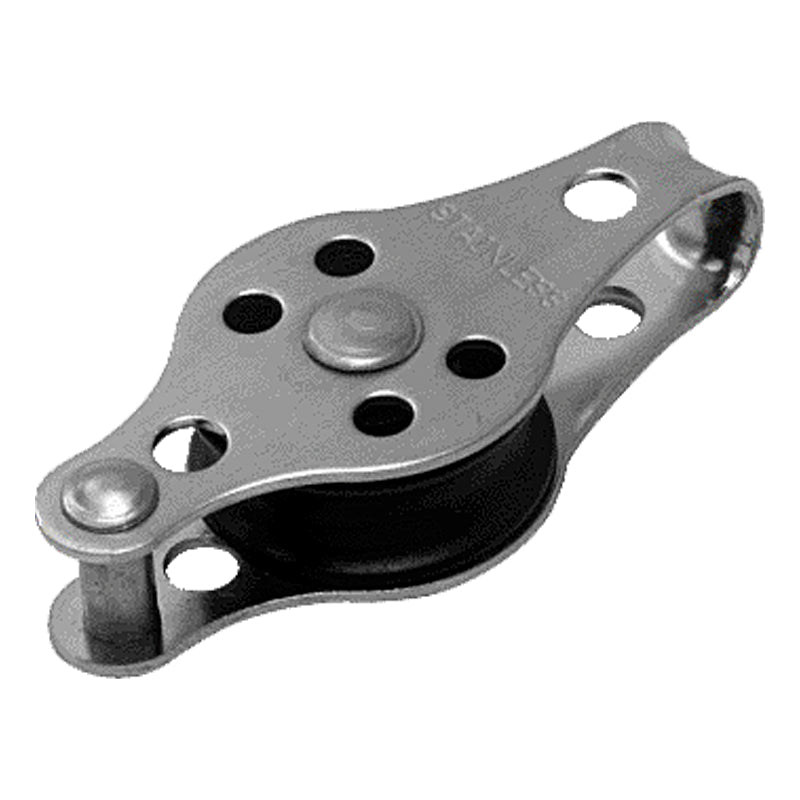 Blok rustfri 1-skive 25 mm m/hundsvot til 6 mm tov 350 kg