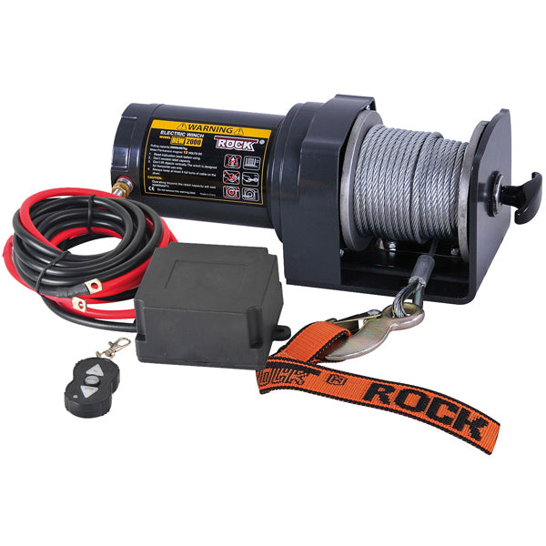 Rock RP2000 electric trailer winch 12 Vdc 1.9HP (1.4Kw) 907 kg