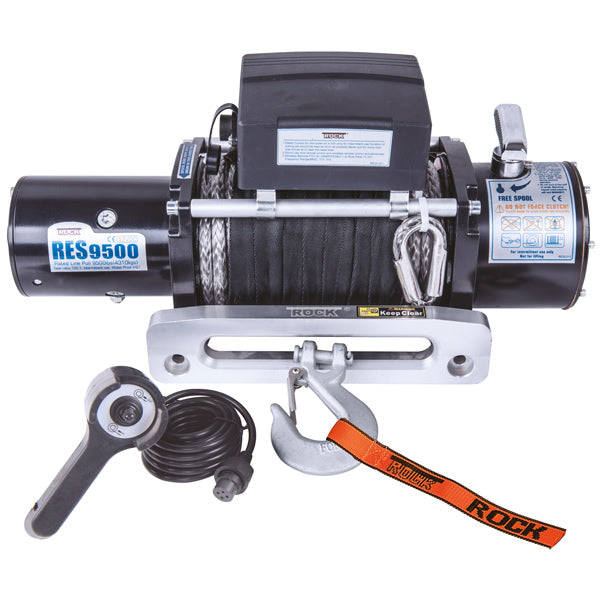 Rock RES9500 electric trailer winch 12V 4.9HP (3.6Kw) 4313 kg w/rope