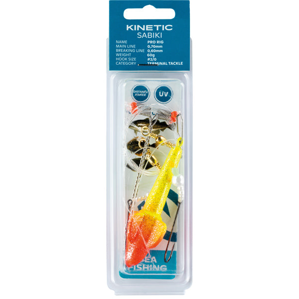 Kinetic Sabiki Pro Plattfisch 60g gelb/rot