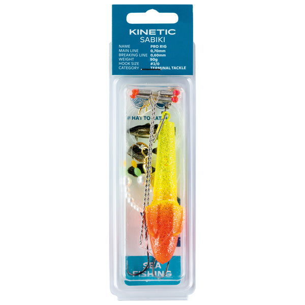 Kinetic Sabiki Pro Plattfisch 90g gelb/rot