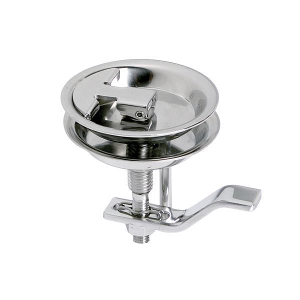 Bodenbeschlag gefedert mit Stopp & Verriegelung Ø70mm RF Stahl