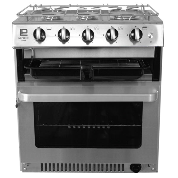 Neptune 5000 Gasherd mit Backofen, 3 Brennern, Grill und Topflappen
