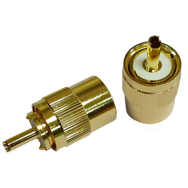 1852 VHF connector PL259 for 6mm cable, soldering, gold plated 2-pa