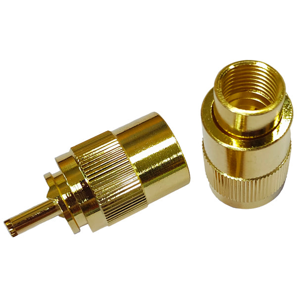 1852 VHF connector PL259 for 10mm cable, soldering, gold plated, 2-pin