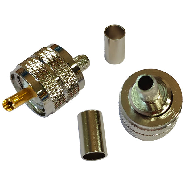 1852 VHF connector PL259 for RG8X cable, crimp/solder, 2-pack