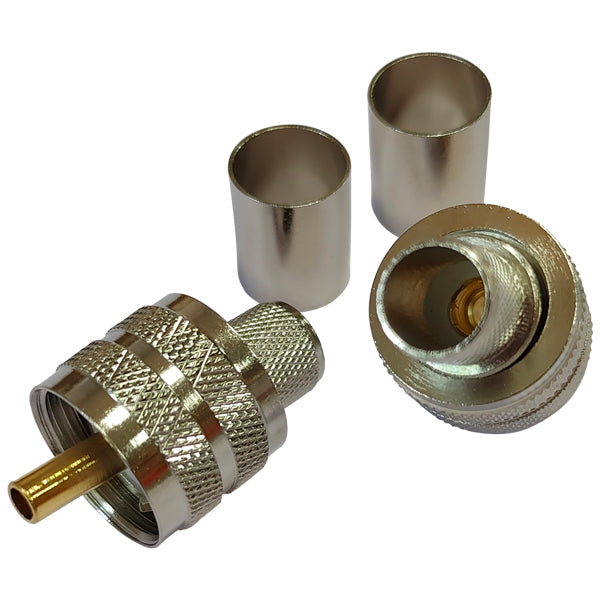 1852 VHF connector PL259 for RG213 cable, crimping, 2-pack