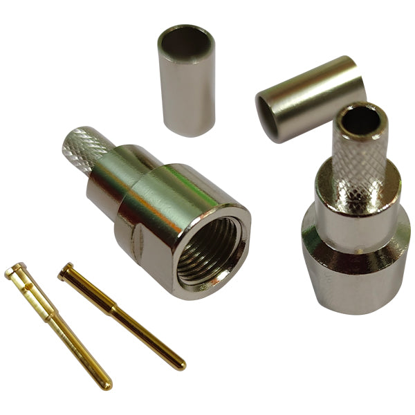 1852 FME male connector for 6mm cable RG58, crimping, 2-pack