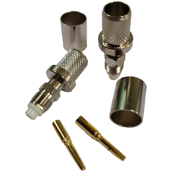 1852 FME female connector for 10mm cable RG213, crimping, 2-pack