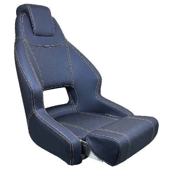 ESM RM52 Lenkradstuhl mit hochklappbarem Pouf Navy