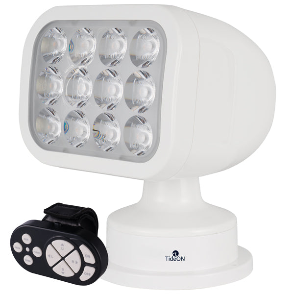 TideOn LED søgelygte hvid m/trådløs fjernbetjening
