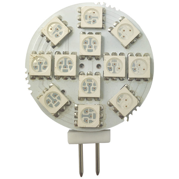 1852 LED G4 red/white side pin Ø30mm 10-30V 0.5/1.4/10W 2 pack