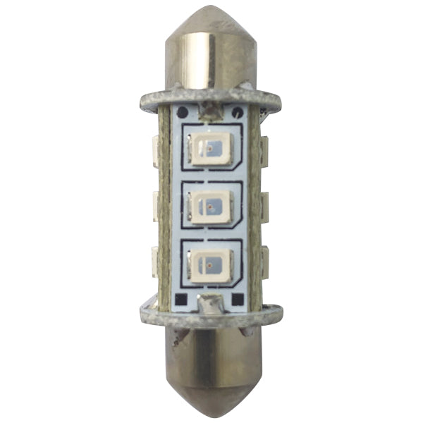 1852 LED lantern pin bulb 37mm 10-36V 1.2/10W red - 2 pack