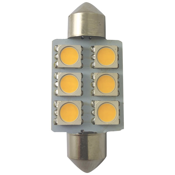 1852 LED pinole bulb 37mm 10-35vdc 1.2/10W - 2 pack