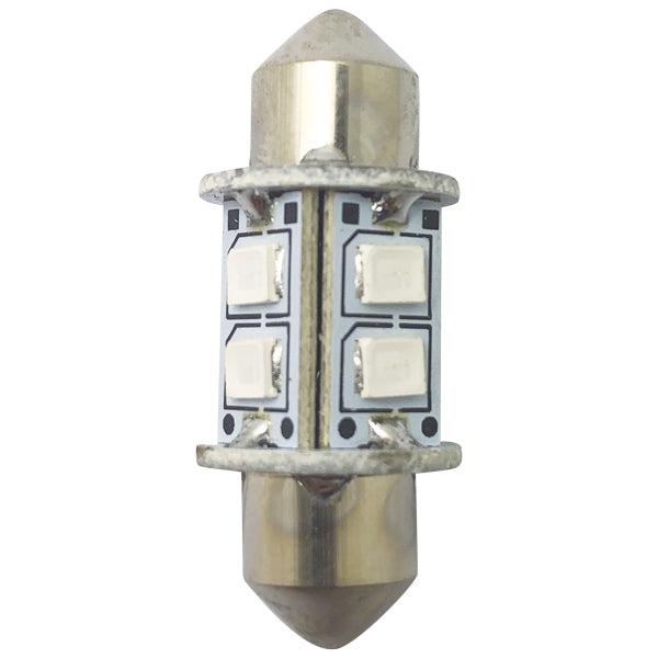 1852 LED pin bulb 31mm 10-35V 0.8/8W green - 2 pack
