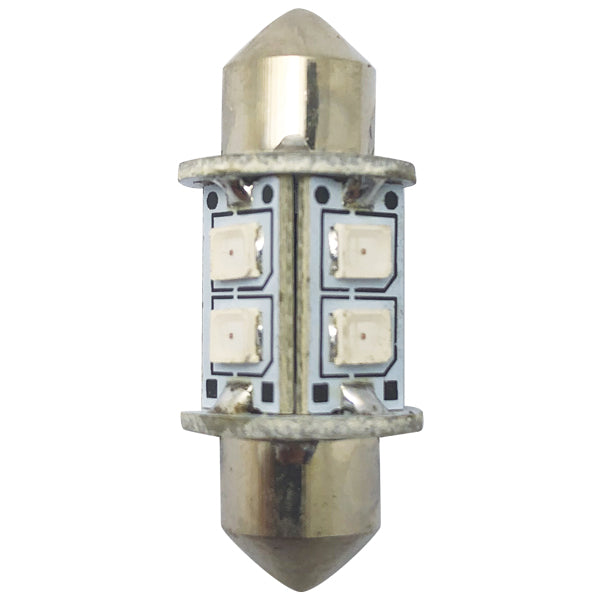 1852 LED pin bulb 31mm 10-35V 0.8/8W red - 2 pack