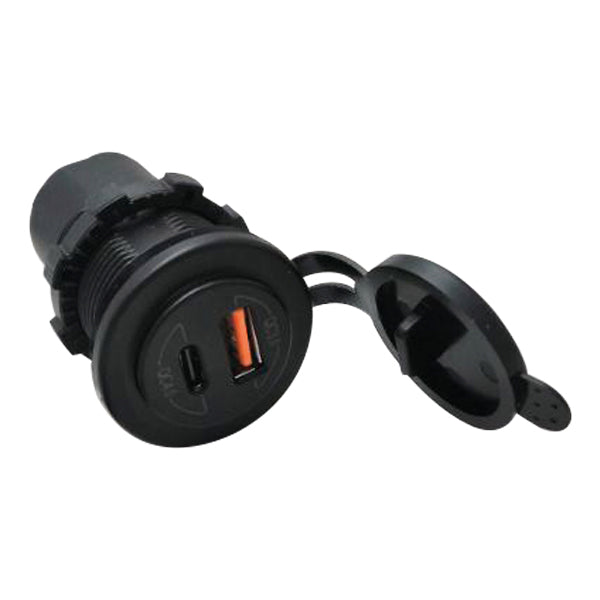 1852 flush-mounted USB socket IP65 12/24V USB A & C