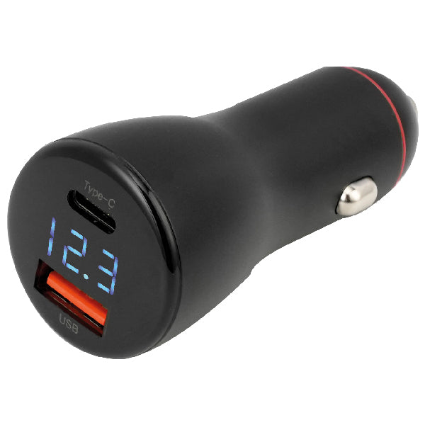 1852 quick charger 12-24V, USB A & C with voltmeter