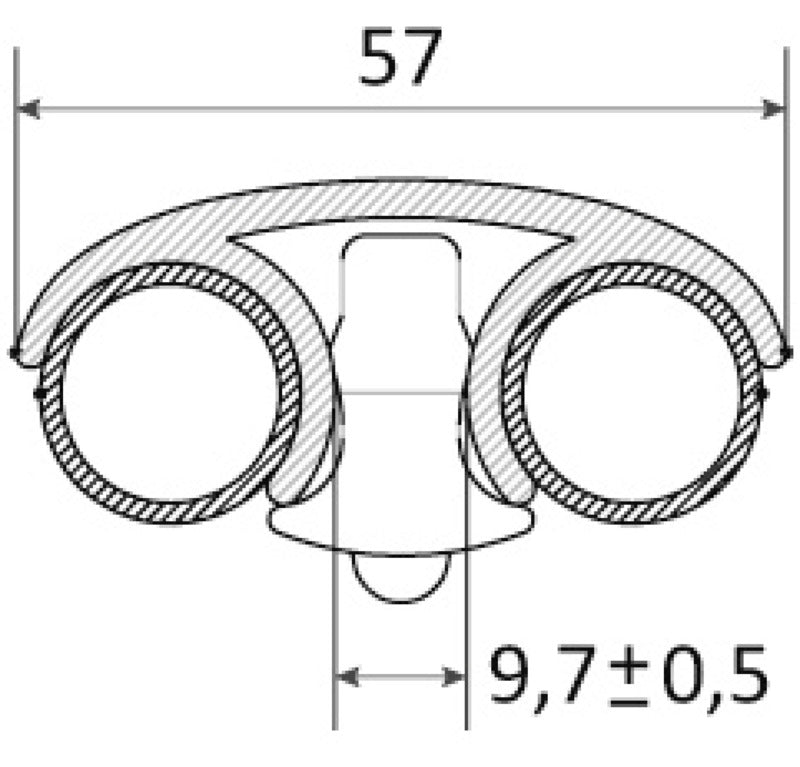 LED lys til ekstra bred dobbeltrins stige 57 mm Osculati