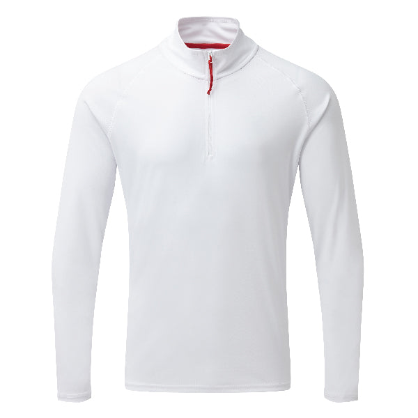 Gill UV009 Herren UV Langarm T-Shirt mit Reißverschluss, Weiß, Größe L