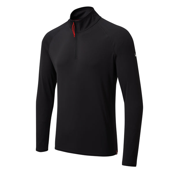 Gill UV009 Herren UV Langarm T-Shirt mit Reißverschluss, Schwarz, Größe M