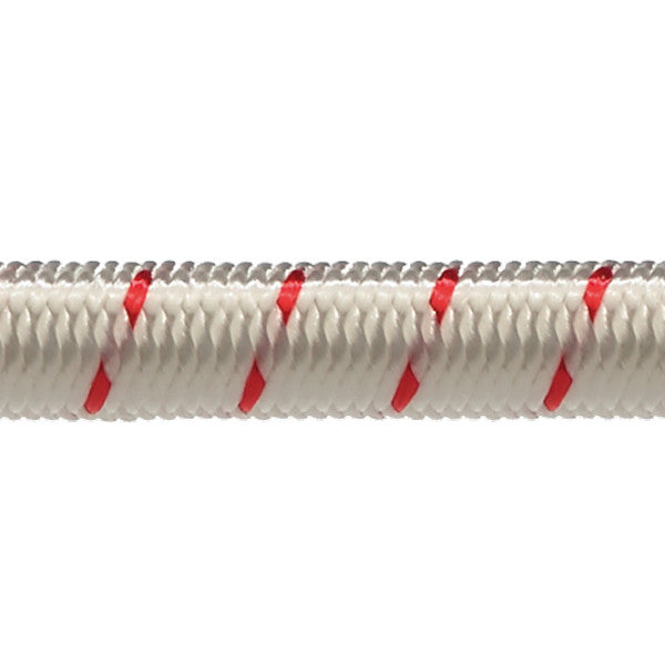Robline elastic cord, 10mm White/Red - 1 mtr