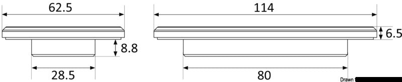 Scanstrut Low Profile kabelgennemføring i 316 rustfrit stål til flere kabler op til Ø15 mm