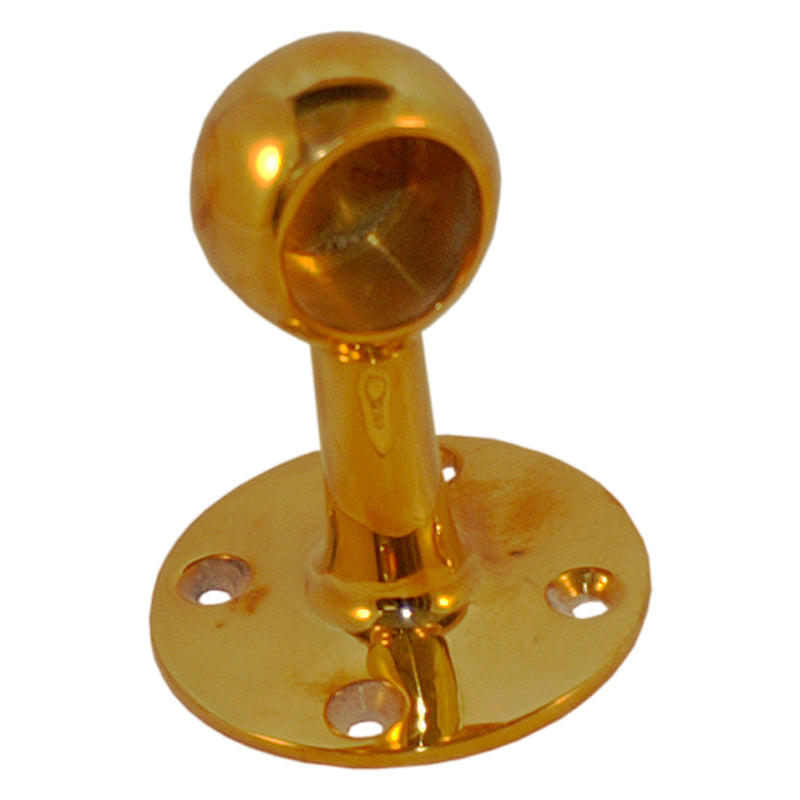 Gelænderholder messing lukket Ø32 mm med oval bundplade