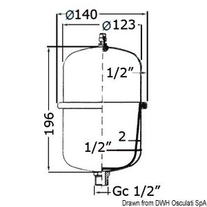 Accumulator tank 2 L Osculati