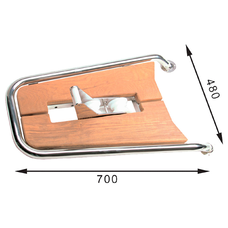 Stævnplatform MPA75 m/ankerrulle 480x700 mm rør Ø32 mm