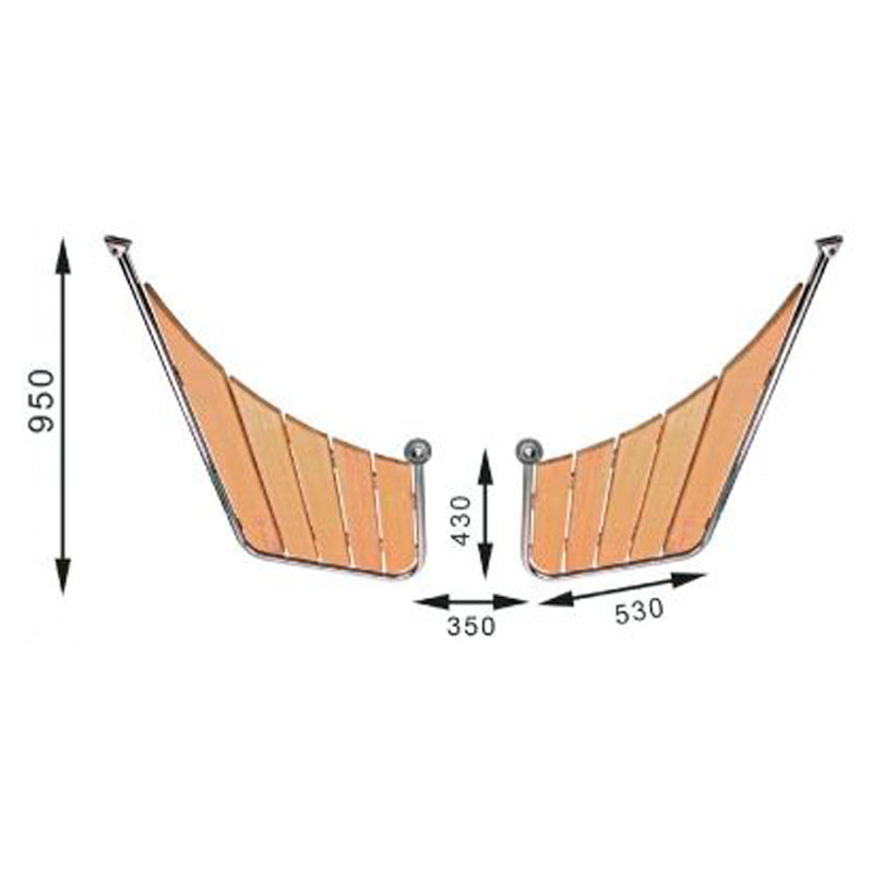 Bathing platform 2-Part 530 X 430/950 mm