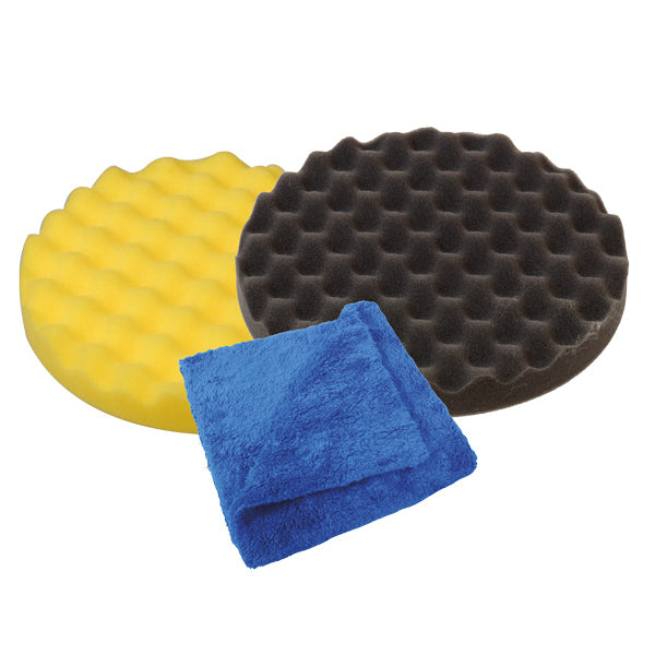 1852 Polishing kit Ø150mm, rubbing, wax pad & cloth