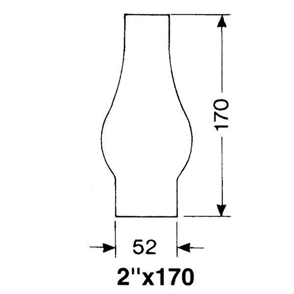 DHR Lamp glass 2 x 170mm