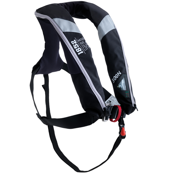 1852 Aero Pro inflatable life jacket 300n pro sensor black with harness - Black