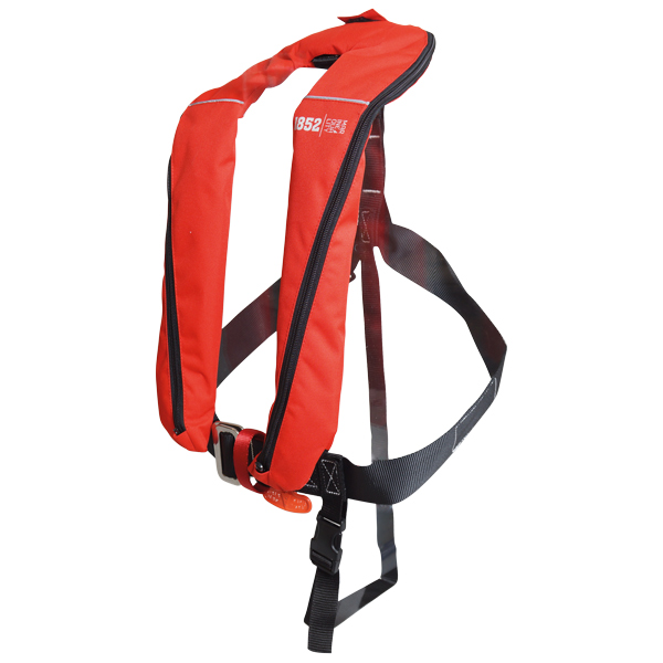1852 Aero selbstaufblasende Rettungsweste - Rot mit Gurt