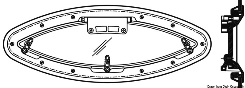 Bomar Flagship elliptisk oplukkeligt koøje 160 × 425 mm