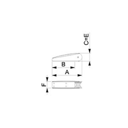 Ankerrulle stævn rf AISI 316 Max. 15 kg anker N3520511