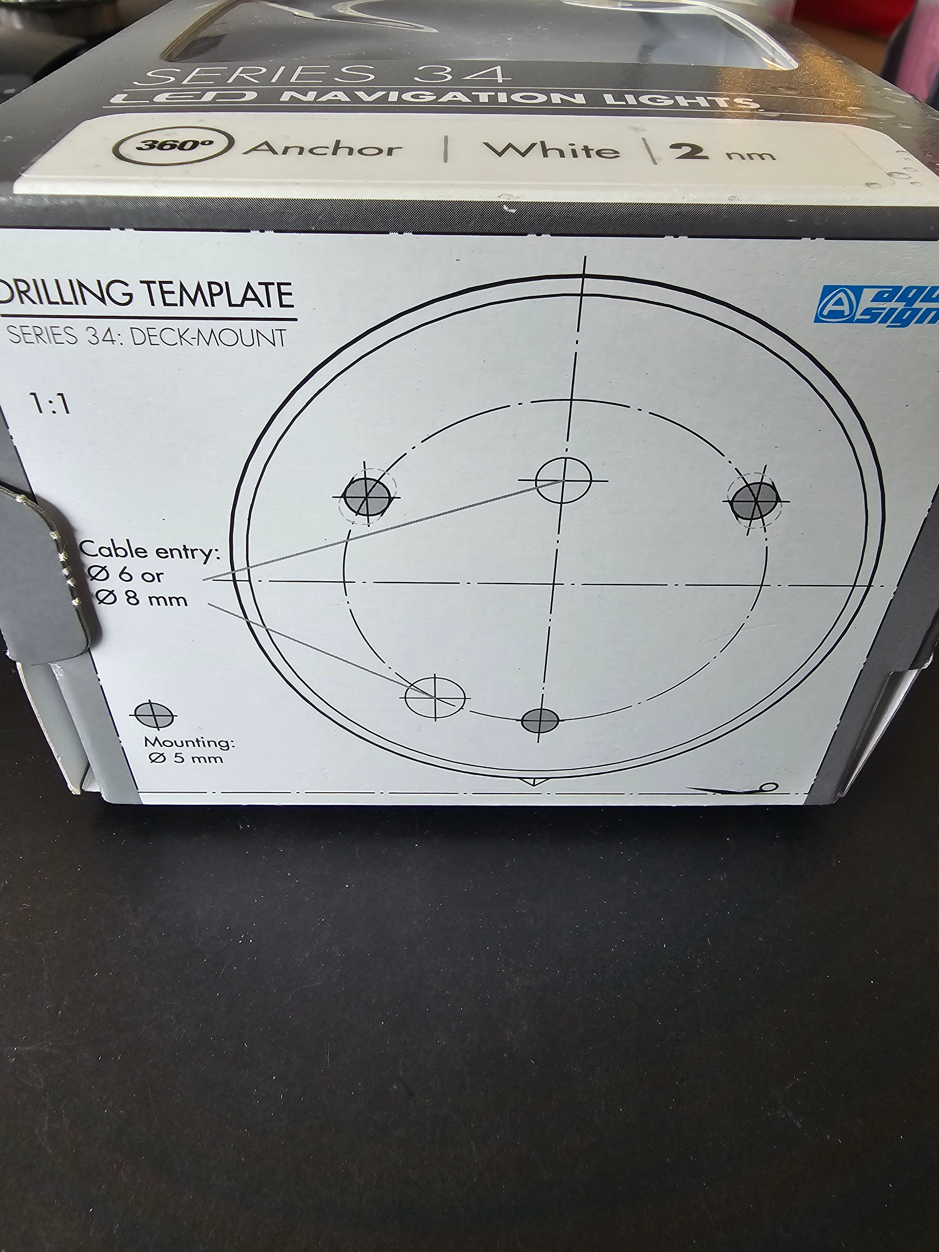Aqua Signal Hvid LED Ankerlanterne Serie 34 – 2 Sømil, Under 50 m