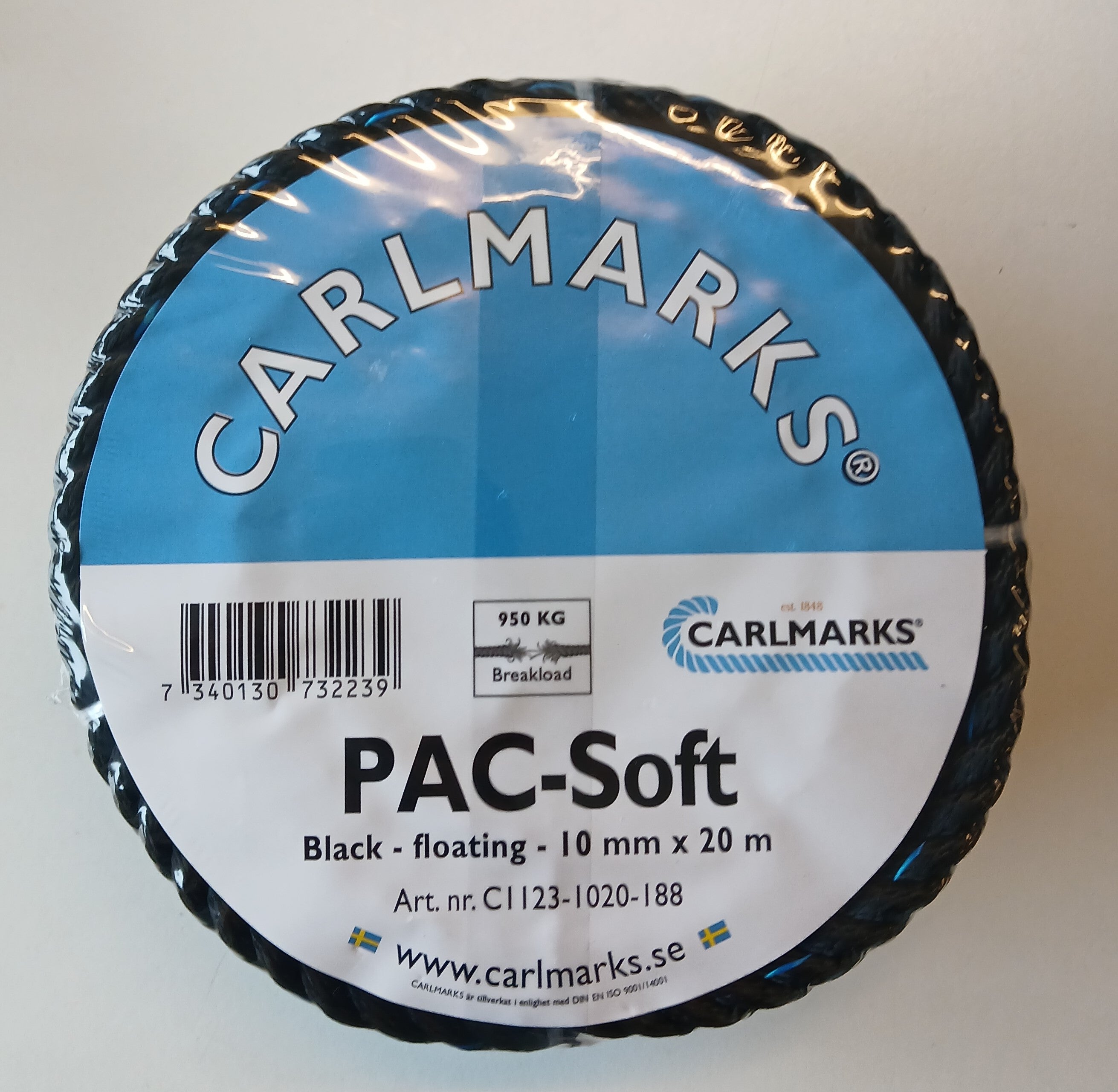 Liros "Carlmarks" 3-slået tovværk 10 mm x 20 m(sort)