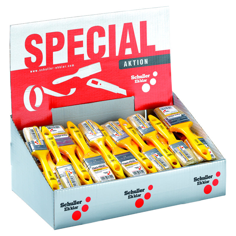Flachpinsel Box 72 Stk. (12 x 20/30/50/60 mm + 24 x 40 mm)