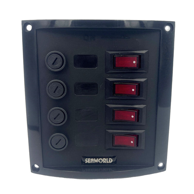 Schalttafel mit 4 Steckdosen 114 x 127 mm