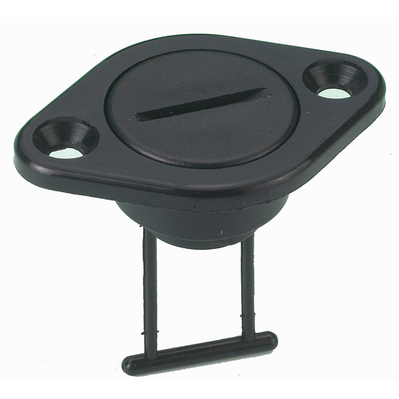 Lænseprop nylon sort Ø:25 mm Flange 52 x 35 mm