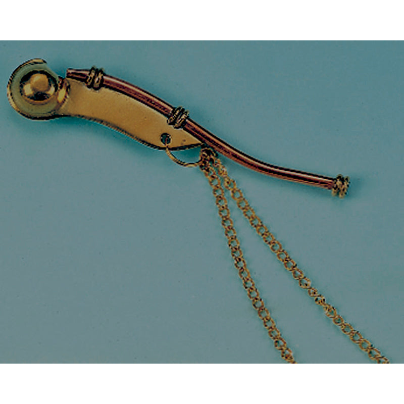 Seaworld bådsmandspibe i messing med kæde