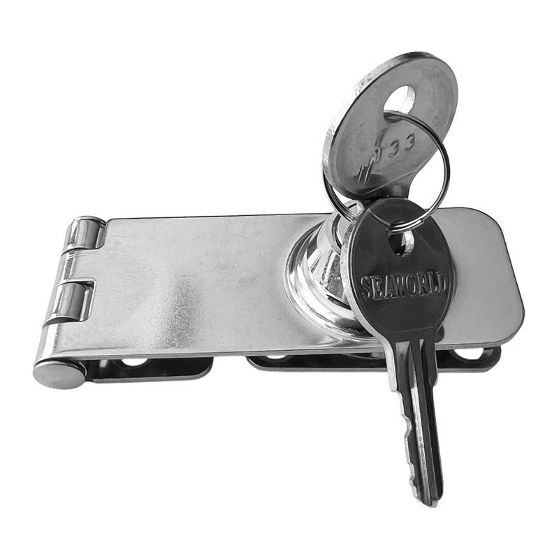 Låseoverfald rustfri vridbar m/2 nøgler 30 x 80 mm