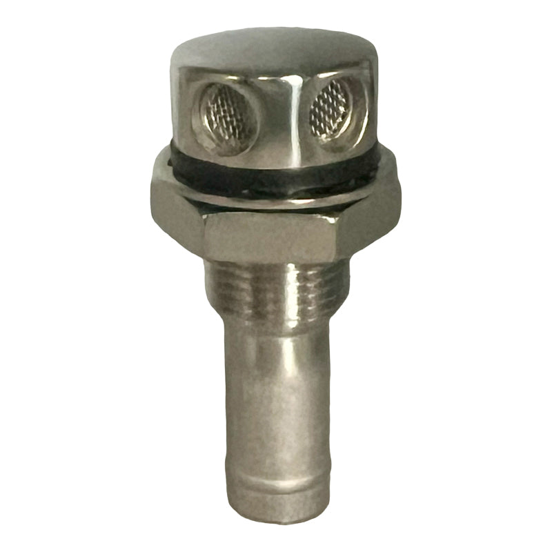 Tankudluftning rustfri til 16 mm slange, hul Ø22,5 mm