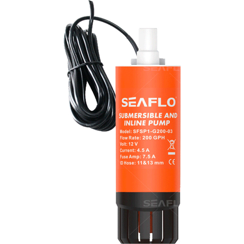 Seaflo inlinepumpe 12V 750 l/time studs Ø10/12 mm